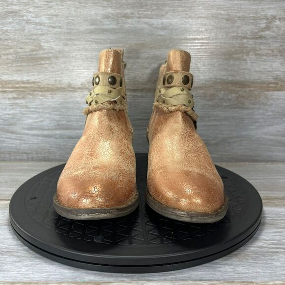 Corral Circle G Rose Gold Copper Metallic Western Rodeo Short Boots Size 7.5 - Picture 2 of 9